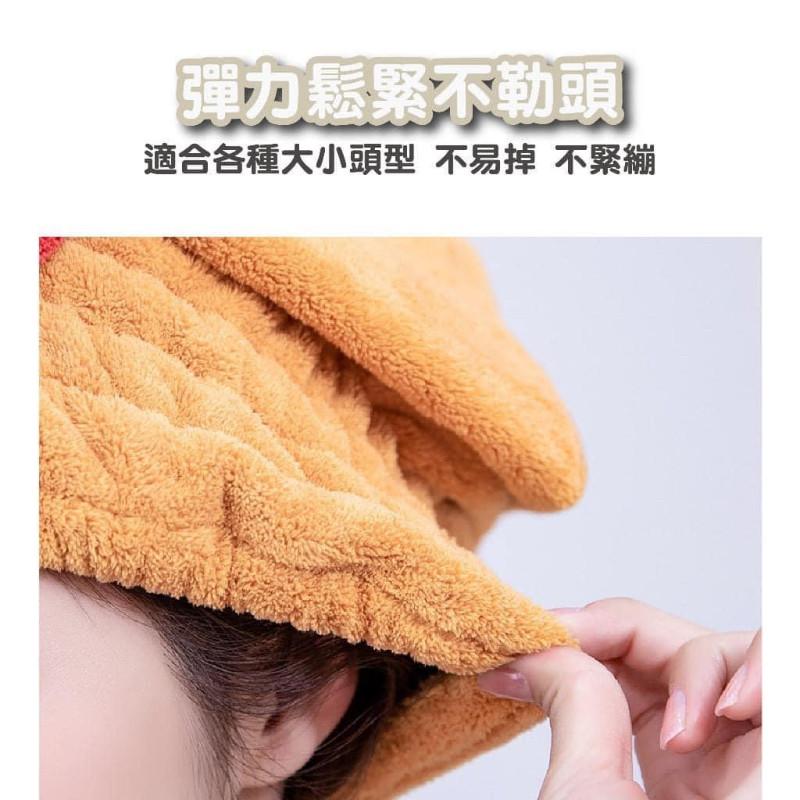 珊瑚絨彈力鬆緊蝴蝶結乾髮帽(一組2個)-細節圖4
