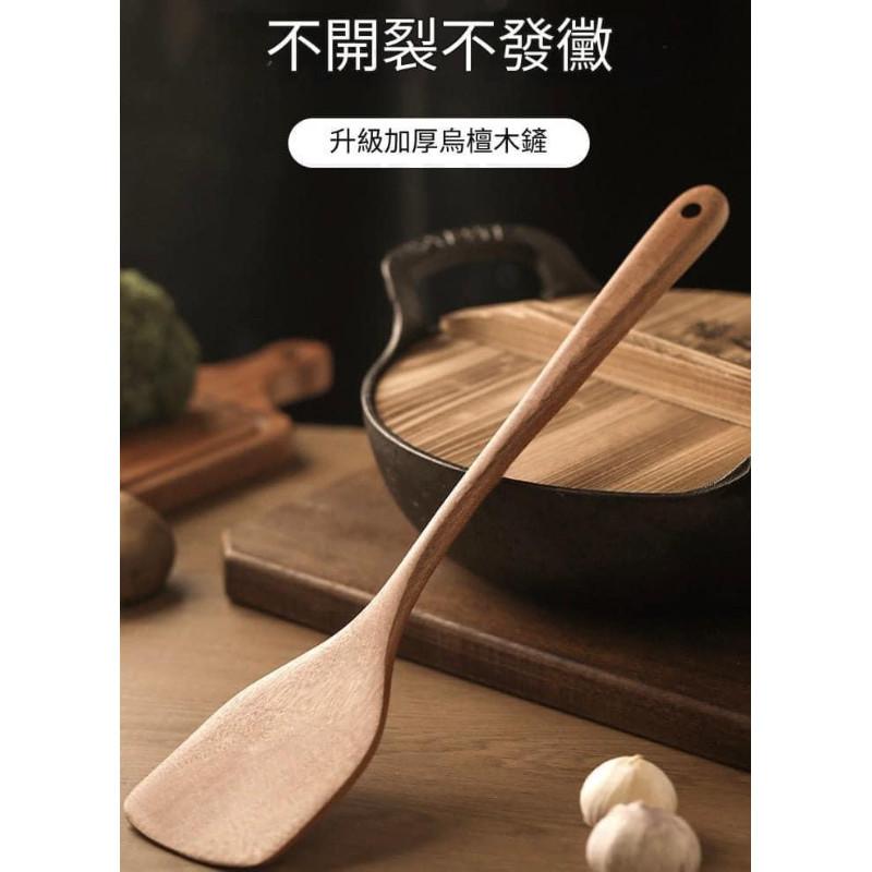 加厚烏檀木鍋鏟+煎鏟＋湯勺三件組-細節圖5