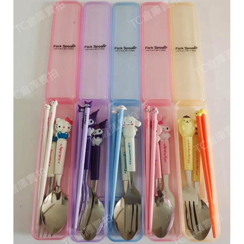 立體卡通湯匙+叉子+筷子餐具4件套-細節圖2