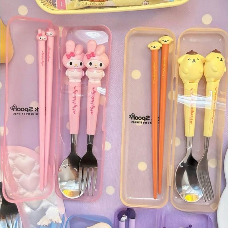 立體卡通湯匙+叉子+筷子餐具4件套-細節圖8