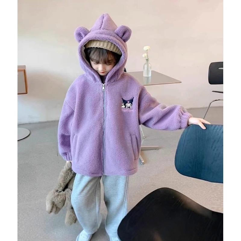 刺繡庫洛米親子羊羔絨毛連帽外套-細節圖6