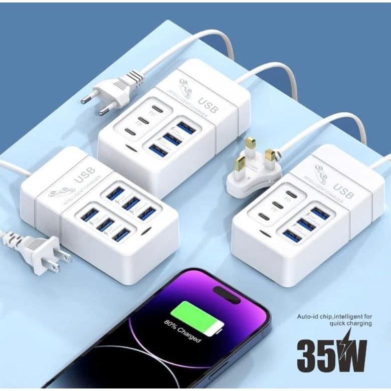 3USB+3TypeC多孔35W充電線延長線-細節圖5