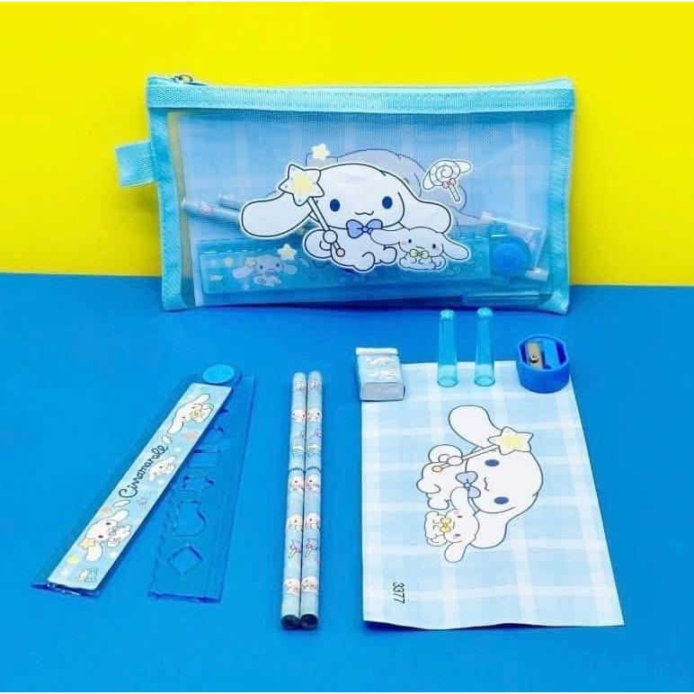 卡通文具8件組網袋鉛筆盒筆袋-細節圖2