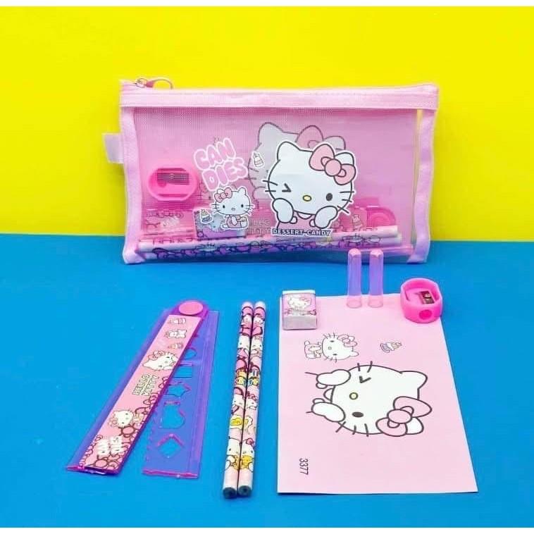 卡通文具8件組網袋鉛筆盒筆袋-細節圖5