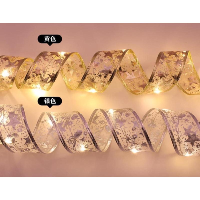 聖誕佈置LED燙金絲帶燈串-細節圖6