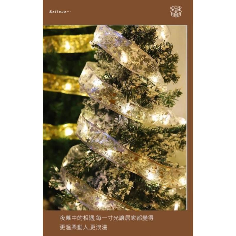 聖誕佈置LED燙金絲帶燈串-細節圖9