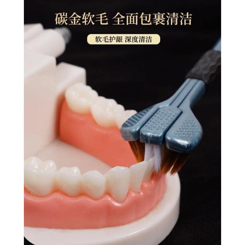 三面U型軟毛包裹式清潔牙刷(一組10支)-細節圖2