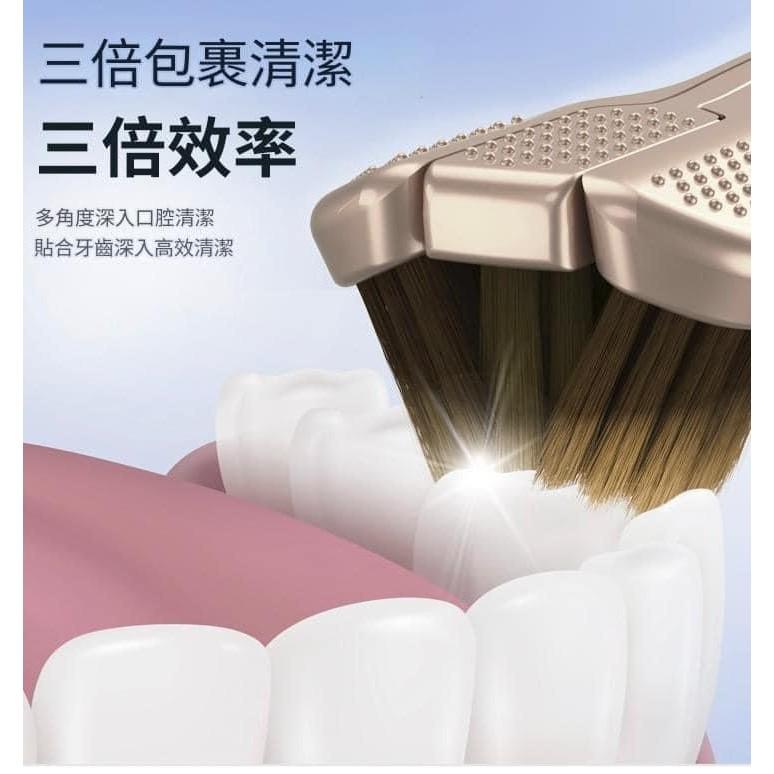 三面U型軟毛包裹式清潔牙刷(一組10支)-細節圖4