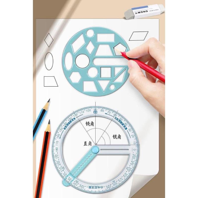 360º活動角幾何圖形繪製尺(一組3套)-細節圖7