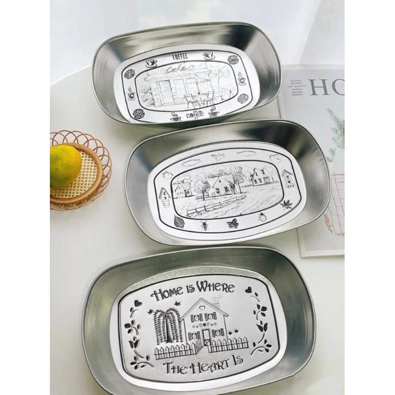 復古金屬甜點盤水果盤餐盤(一組2個)-細節圖7