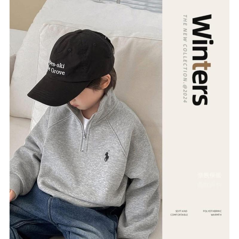 韓國Polo羊羔絨加絨加厚親子棉衣套裝-細節圖6