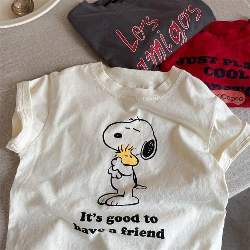 純棉男女童新款史努比短袖T恤-細節圖2