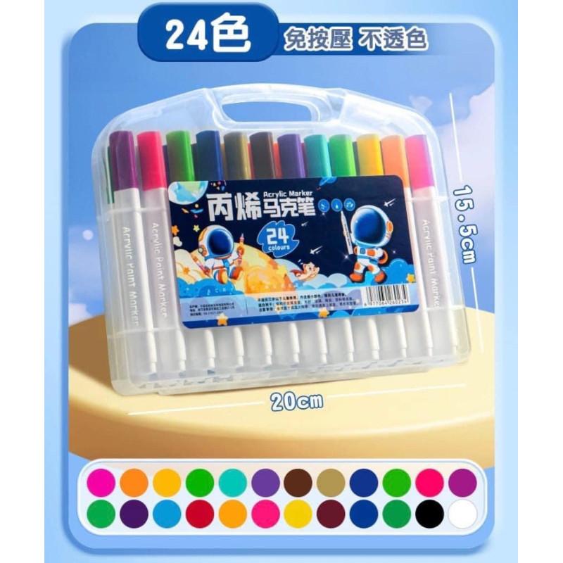 24色三角丙烯不透色速乾防水麥克筆盒-細節圖8