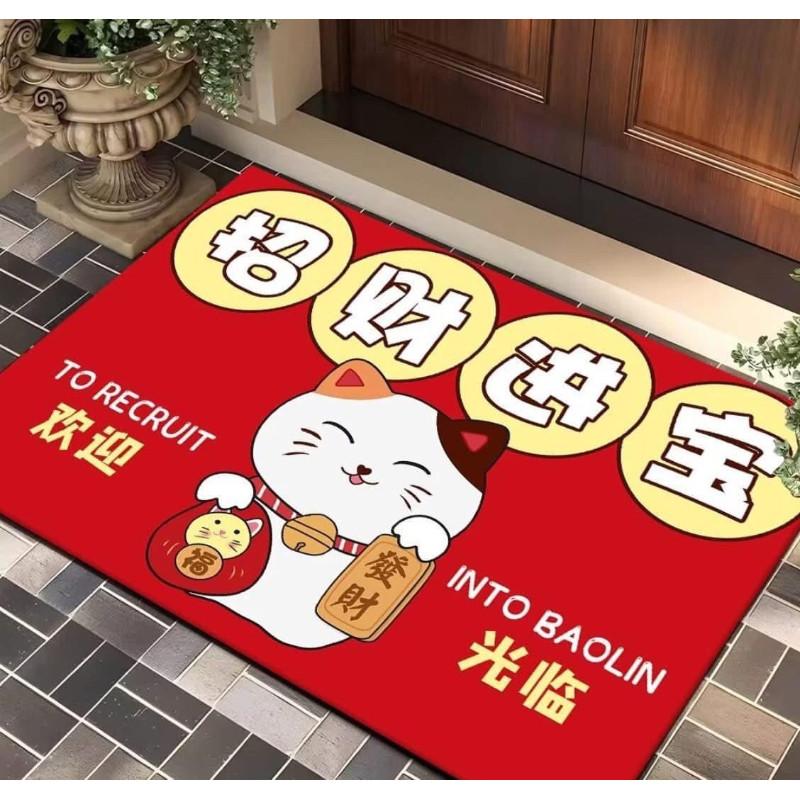 新年招财猫門口耐髒防滑地墊-細節圖8