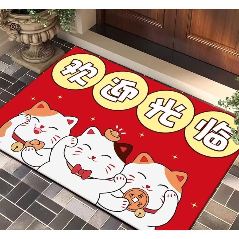 新年招财猫門口耐髒防滑地墊-細節圖9