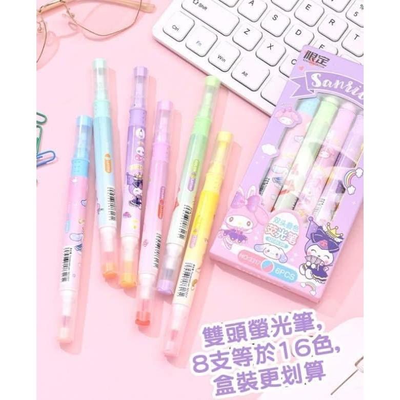 三麗鷗可疊色6+6色雙頭螢光筆(一組2盒)-細節圖2