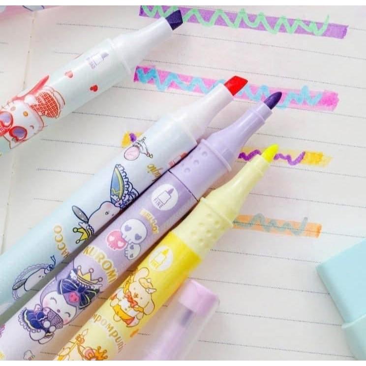 三麗鷗可疊色6+6色雙頭螢光筆(一組2盒)-細節圖3