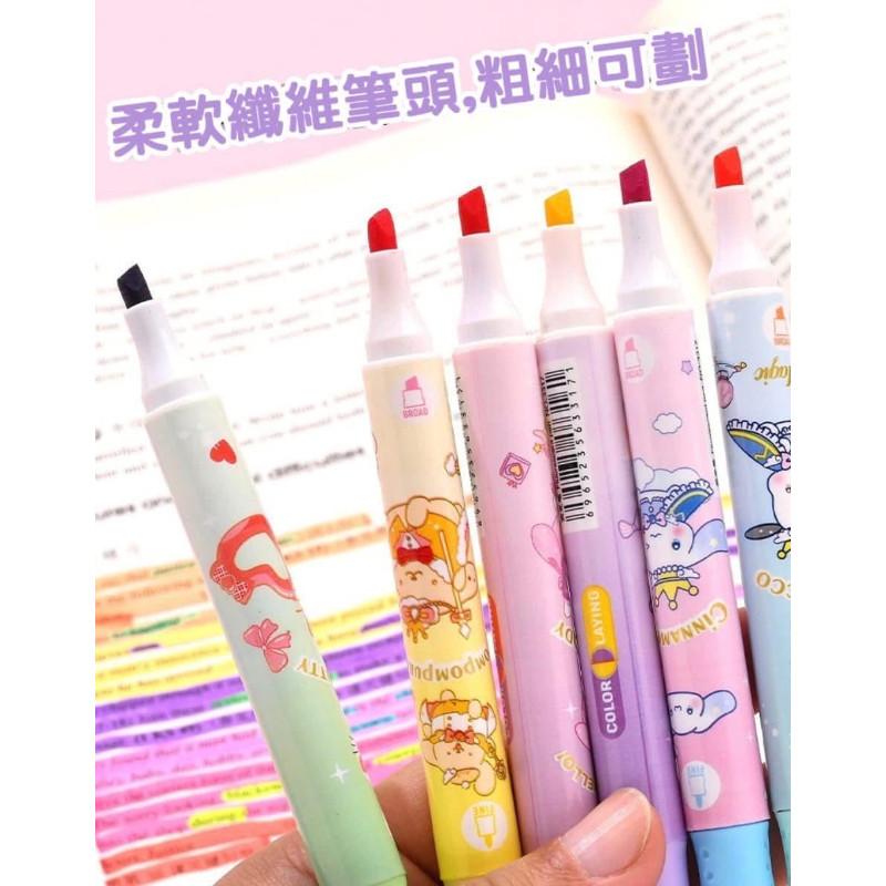 三麗鷗可疊色6+6色雙頭螢光筆(一組2盒)-細節圖5