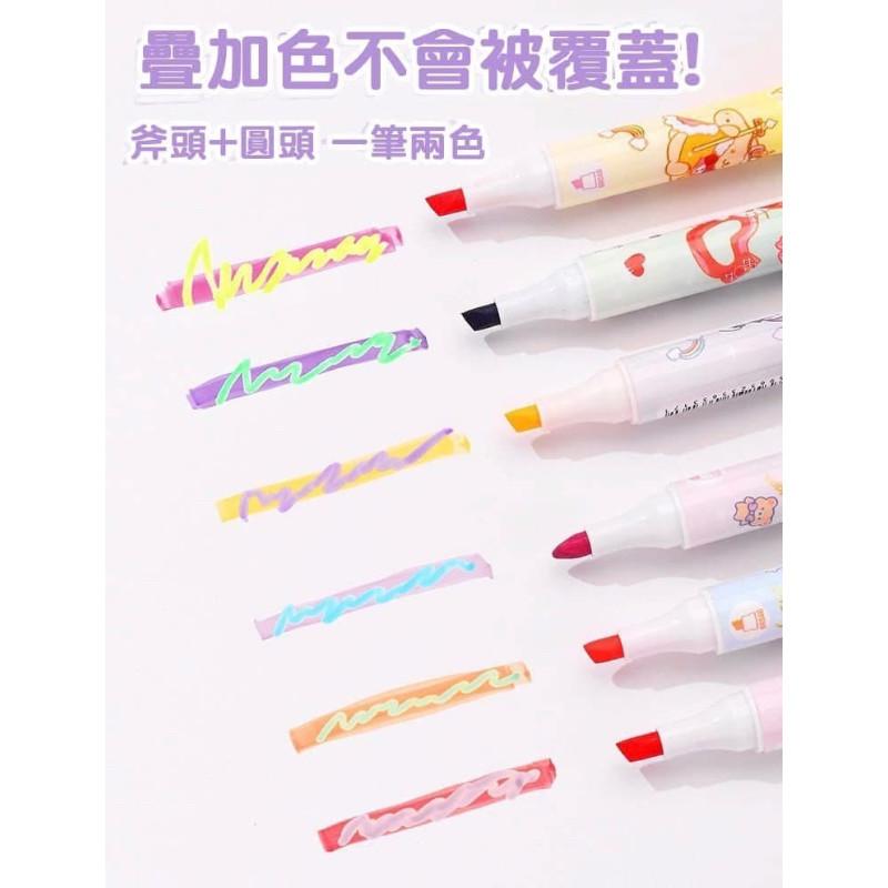 三麗鷗可疊色6+6色雙頭螢光筆(一組2盒)-細節圖8