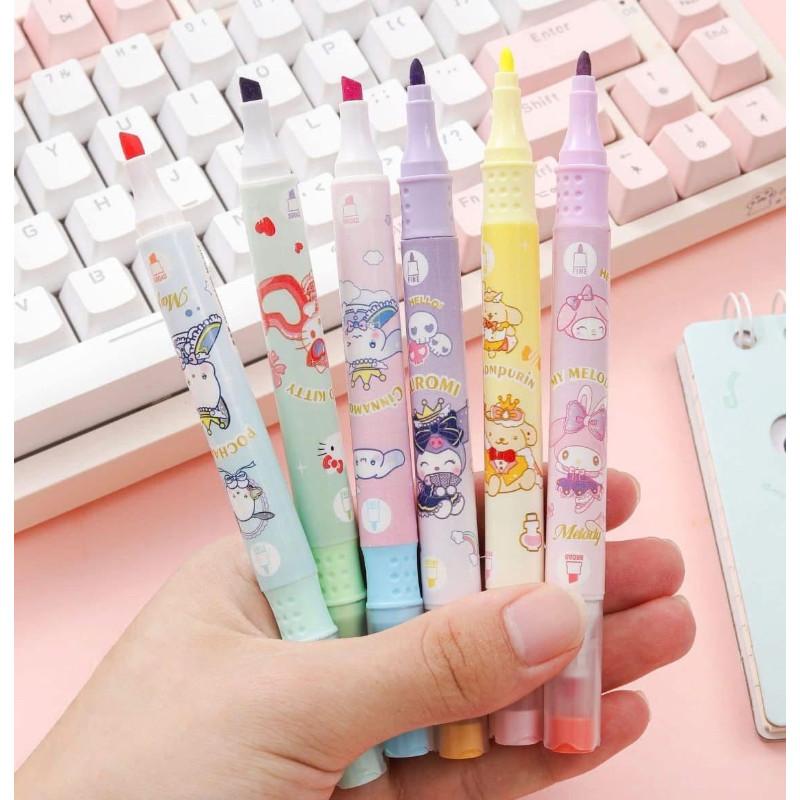 三麗鷗可疊色6+6色雙頭螢光筆(一組2盒)-細節圖9