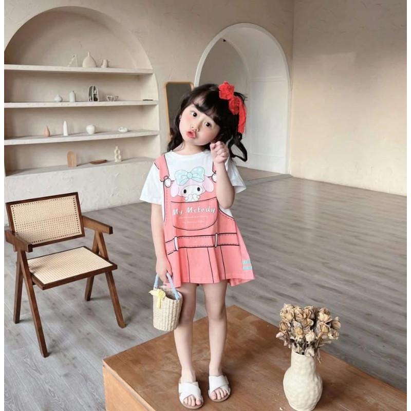 兒童卡通假兩件式連衣裙Ｔ恤-細節圖2