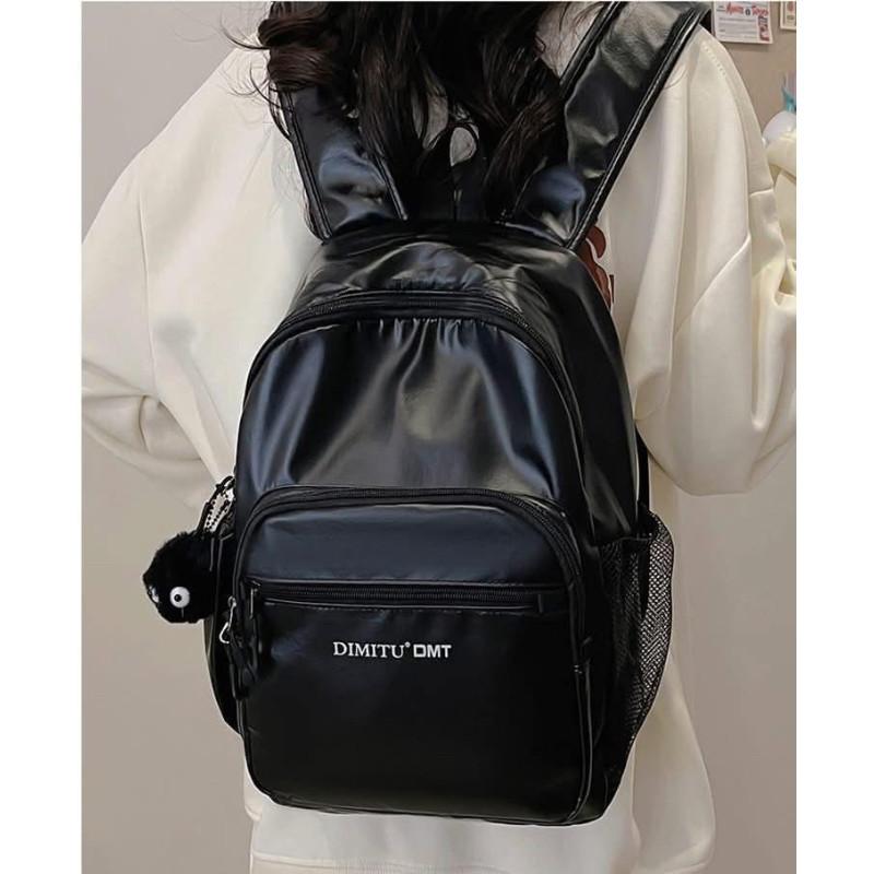 韓國網紅款銀色後背包雙肩包-細節圖3