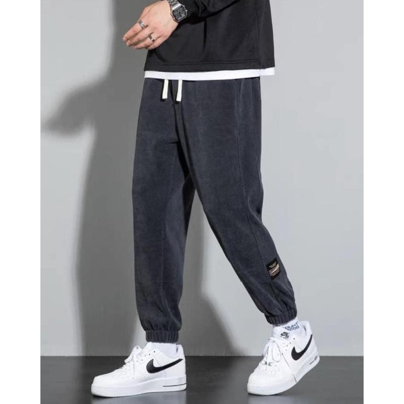 燈芯絨加絨加厚縮口褲長褲-細節圖5