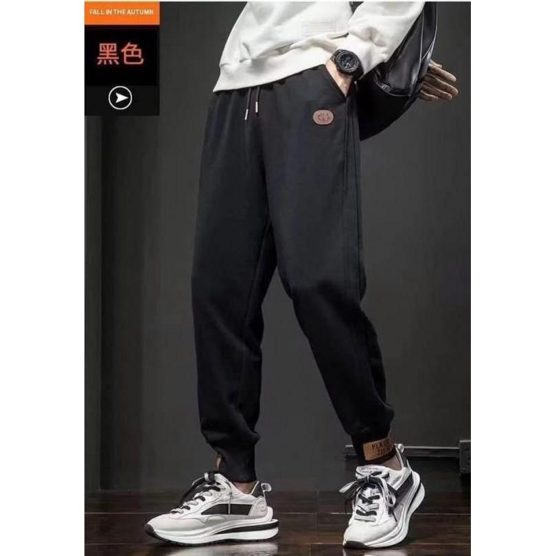 出清整件加絨CD字母標束口棉褲-細節圖5