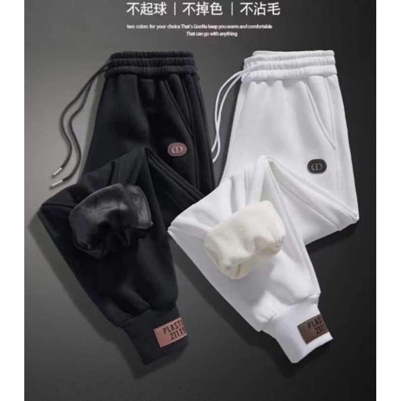 出清整件加絨CD字母標束口棉褲-細節圖9