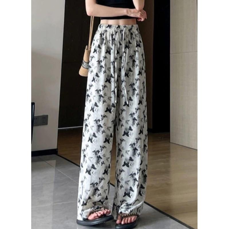 冰絲蝴蝶垂墜高腰直筒褲闊腿褲-細節圖4