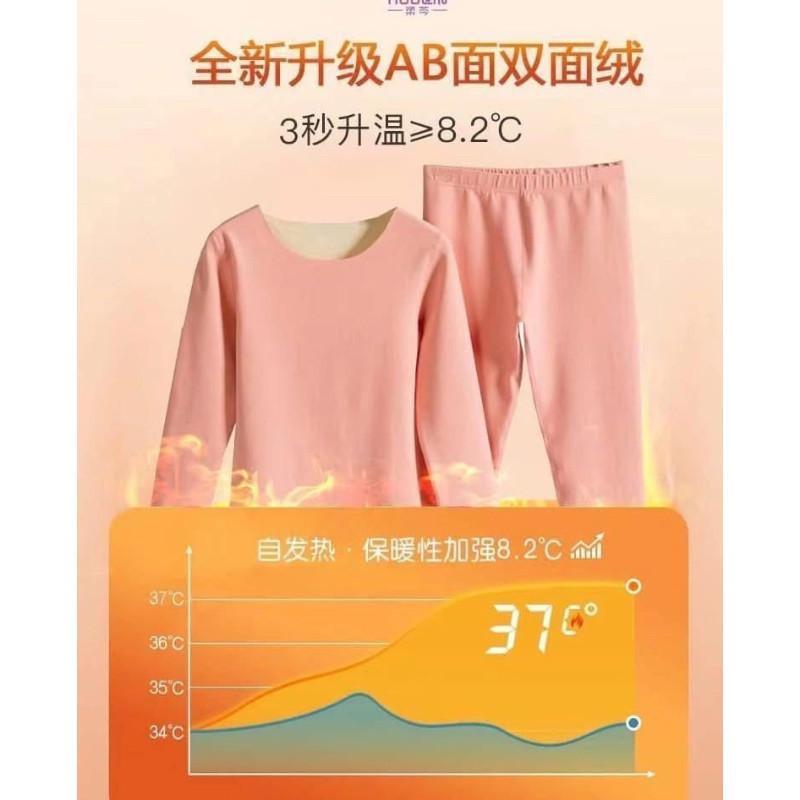 雙面德絨毛保暖發熱衣+發熱褲套裝-細節圖4