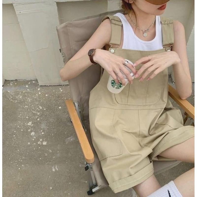 韓國寬鬆顯瘦減齡工裝吊帶短褲-細節圖7