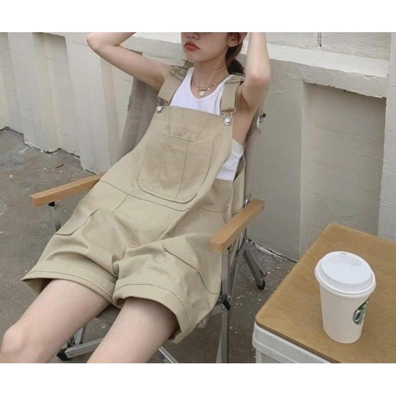 韓國寬鬆顯瘦減齡工裝吊帶短褲-細節圖8