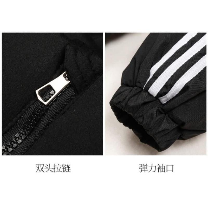 韓版三條槓雙頭拉鏈過膝“長版”羽絨外套-細節圖9