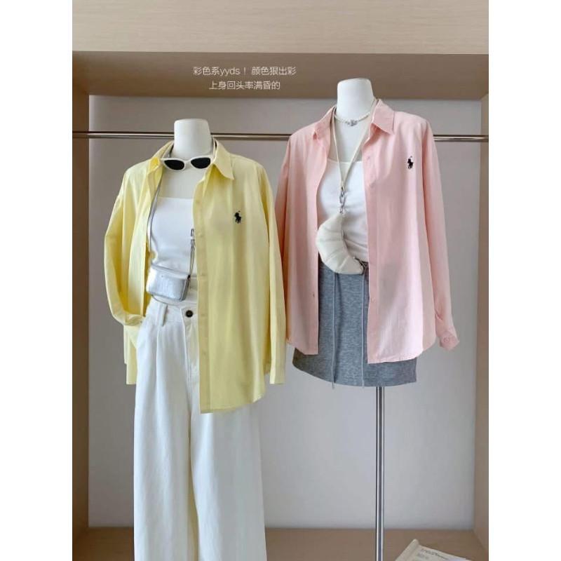 Polo刺繡慵懶風防曬外套襯衫-細節圖4