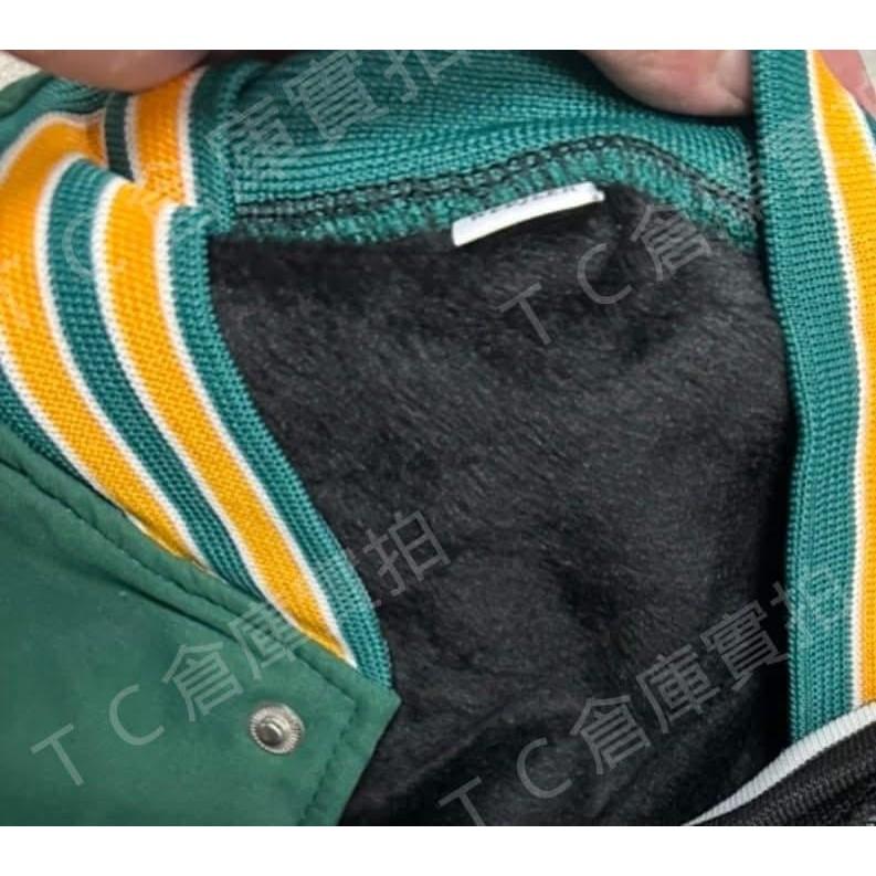 整件“銀狐絨”字母Ｎ寬鬆百搭棒球外套-細節圖3