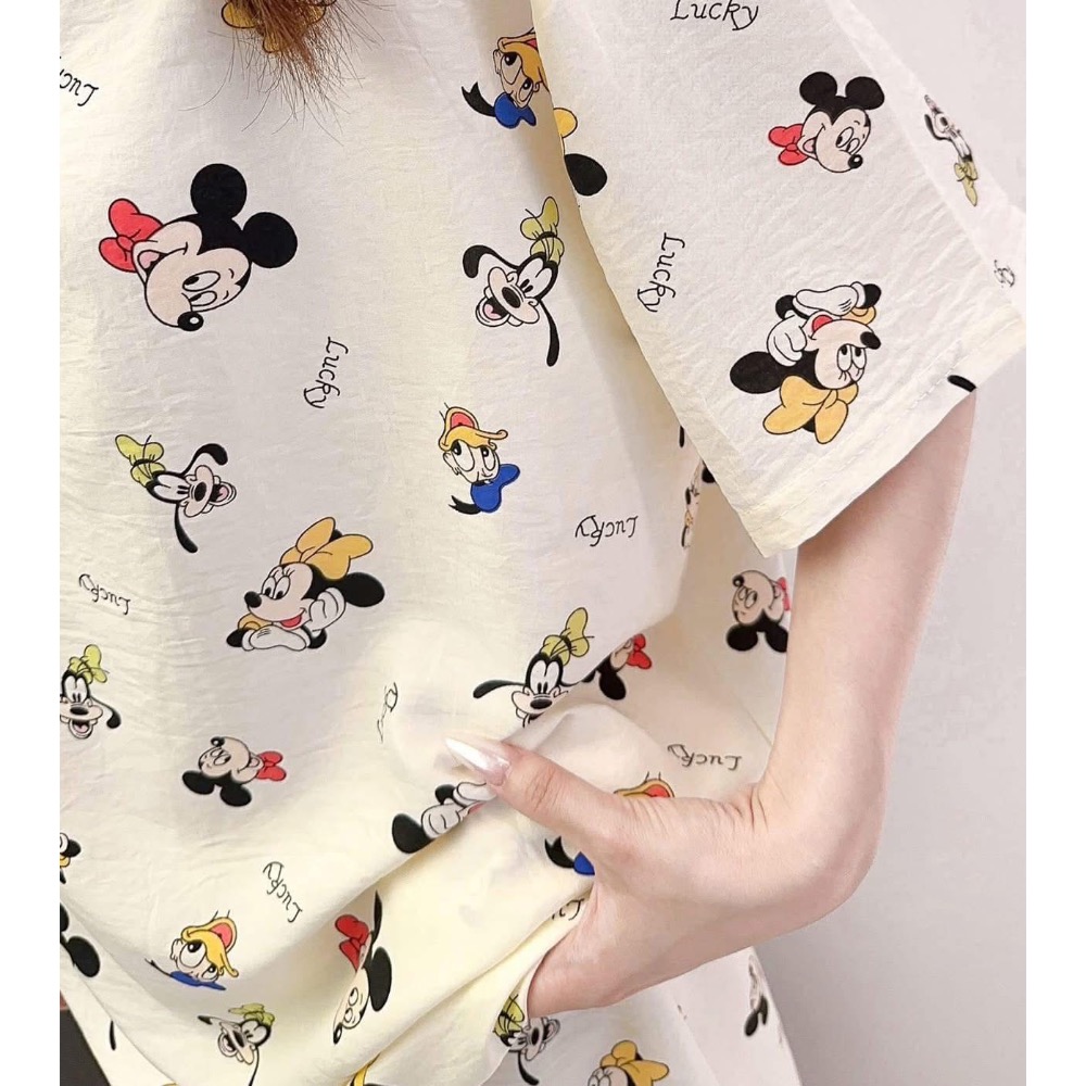 【韓版卡通棉質短袖＋短褲睡衣兩件套】-細節圖10