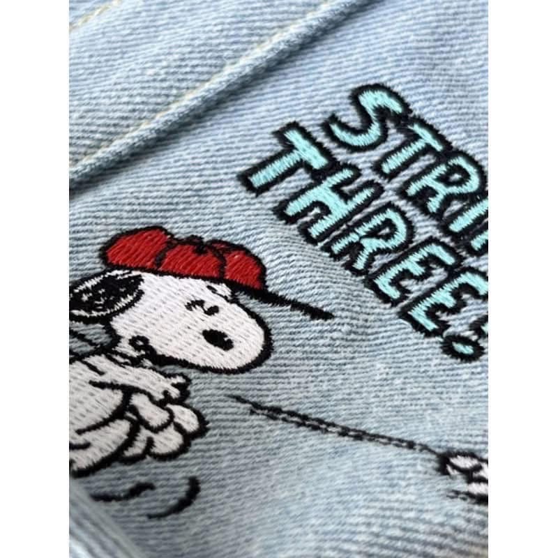 【史努比刺繡便當包牛仔帆布包】-細節圖4