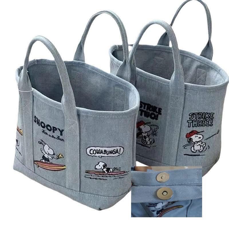 【史努比刺繡便當包牛仔帆布包】-細節圖6