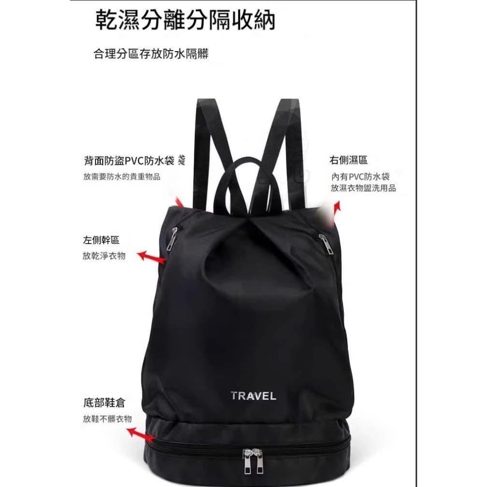 【乾濕分離＋獨立鞋位防水運動背包游泳包】-細節圖4
