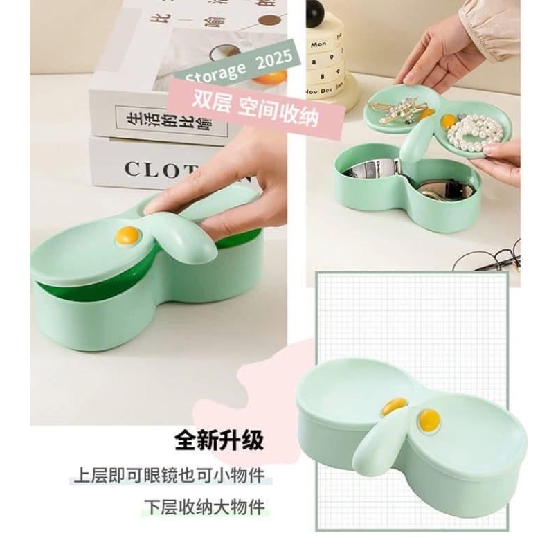【章魚哥眼鏡盒飾品帶蓋收納盒(一組2盒）】-細節圖2