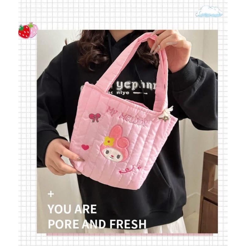 【卡通可愛刺繡圖案大容量手提包】-細節圖3