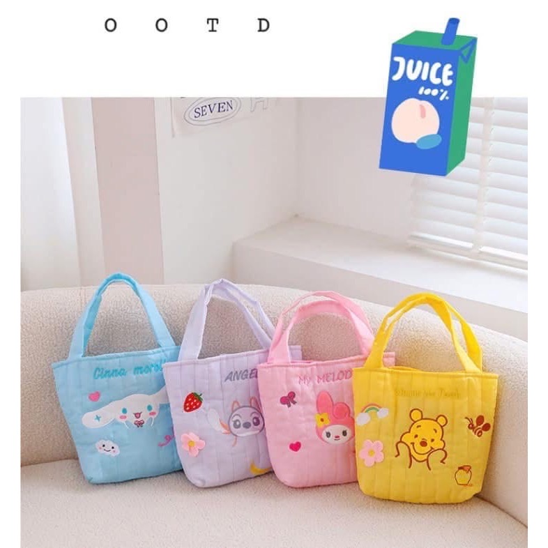 【卡通可愛刺繡圖案大容量手提包】-細節圖9