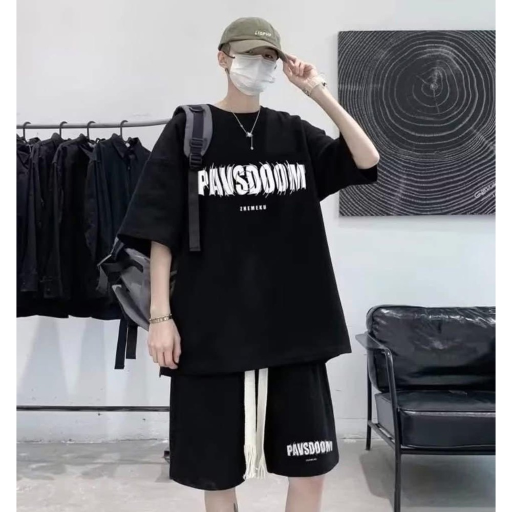 【華夫格男款抽繩字母休閒套裝】-規格圖11