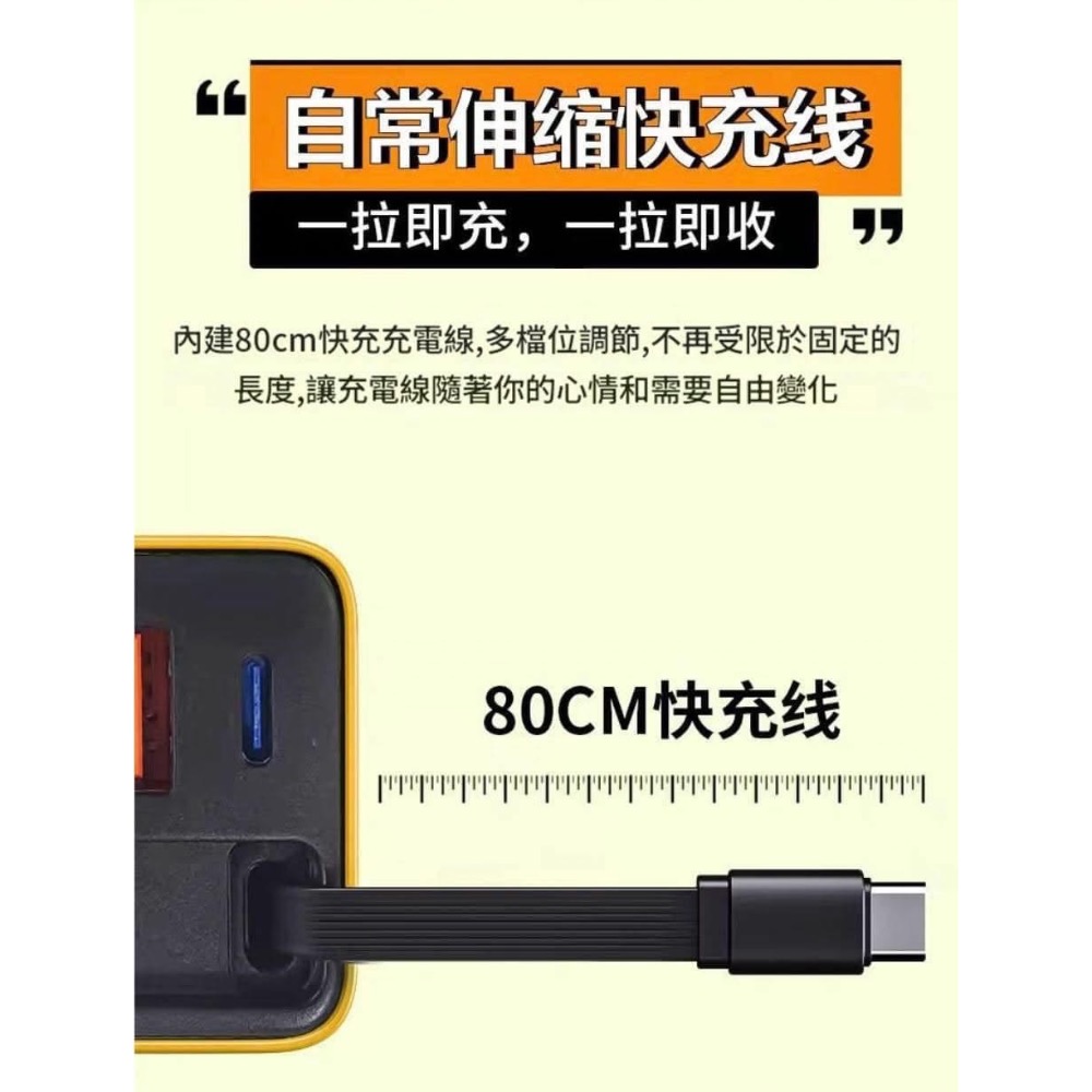 【80W雙孔＋附帶伸縮超快充線充電頭】-細節圖2