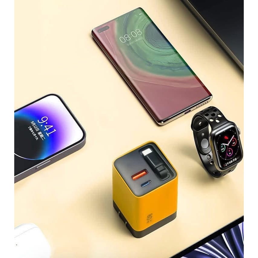【80W雙孔＋附帶伸縮超快充線充電頭】-細節圖11