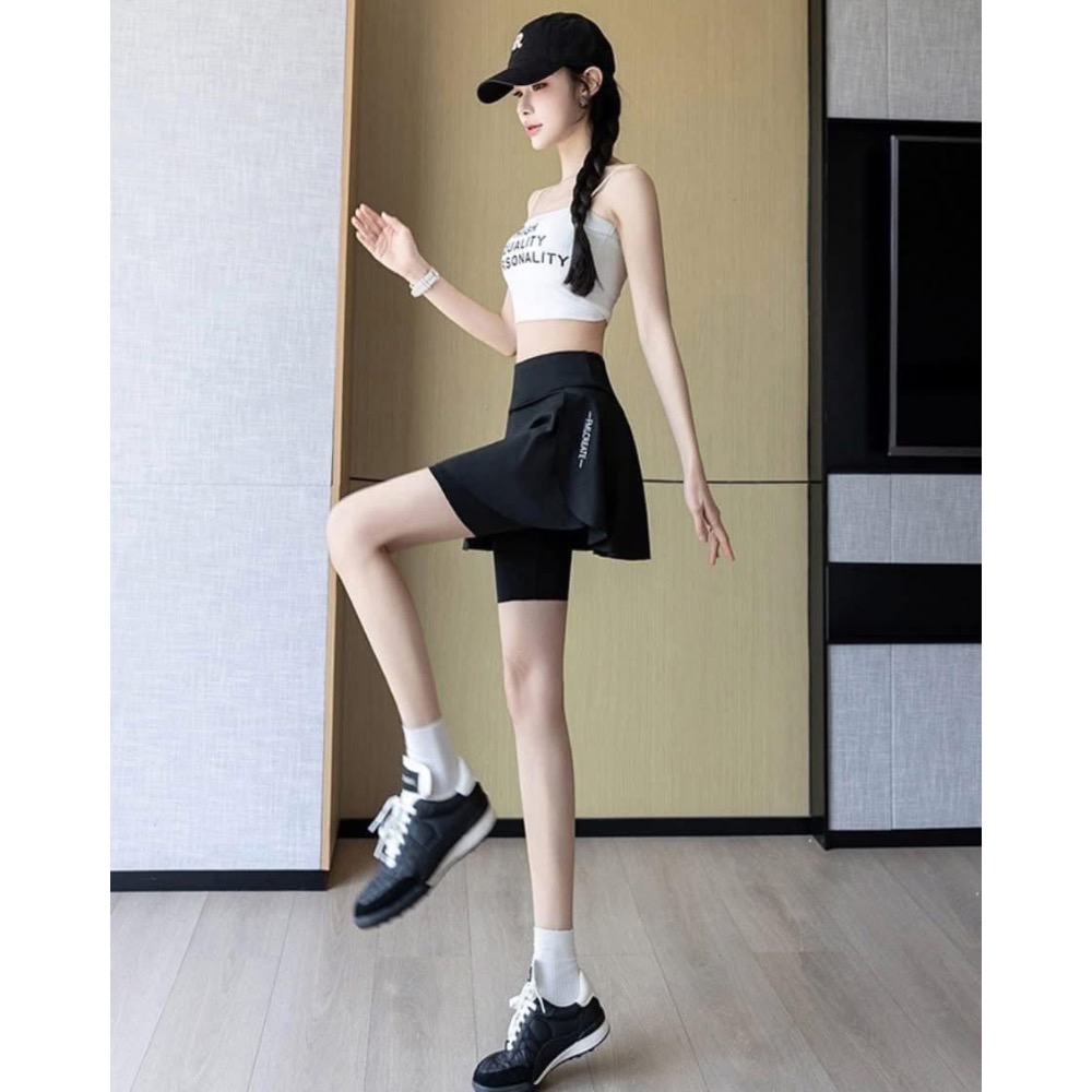 【假兩件防走光口袋裸感鯊魚褲裙】-細節圖9