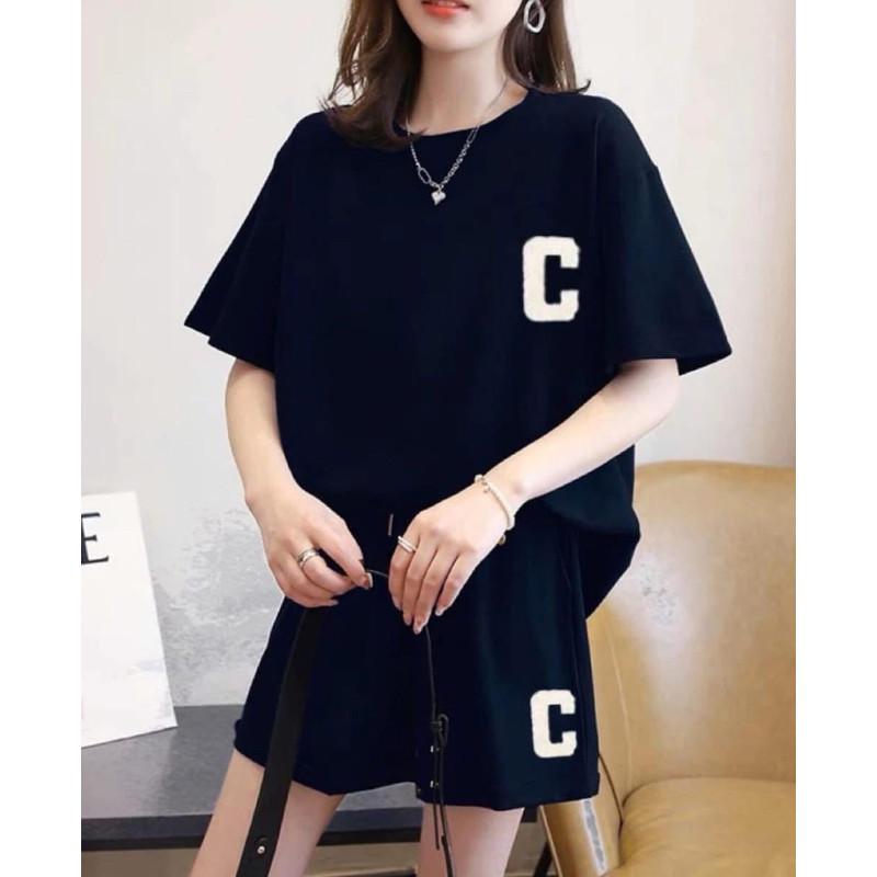 字母C休閒運動時尚抽繩套裝-細節圖3