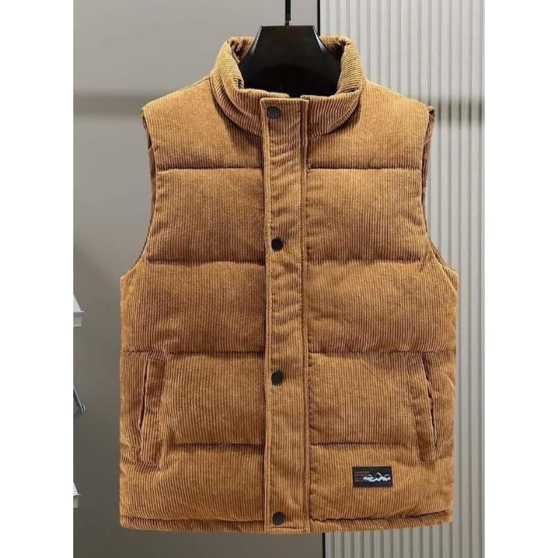 燈芯絨保暖發熱羽絨背心-細節圖2