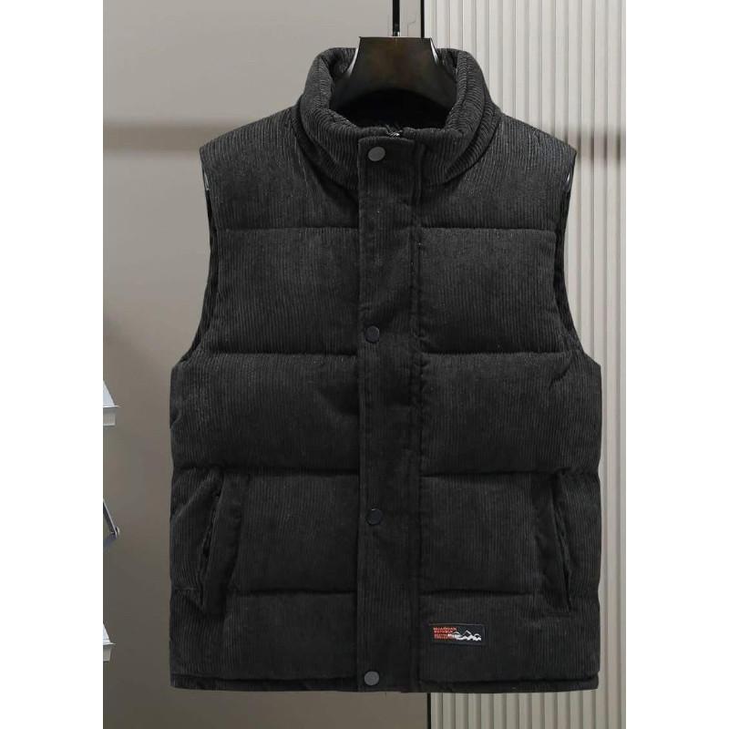 燈芯絨保暖發熱羽絨背心-細節圖3